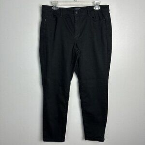 J Jill Jeans Womens 12 Black Denim Authentic Fit Slim Ankle Leg Stretch Everyday